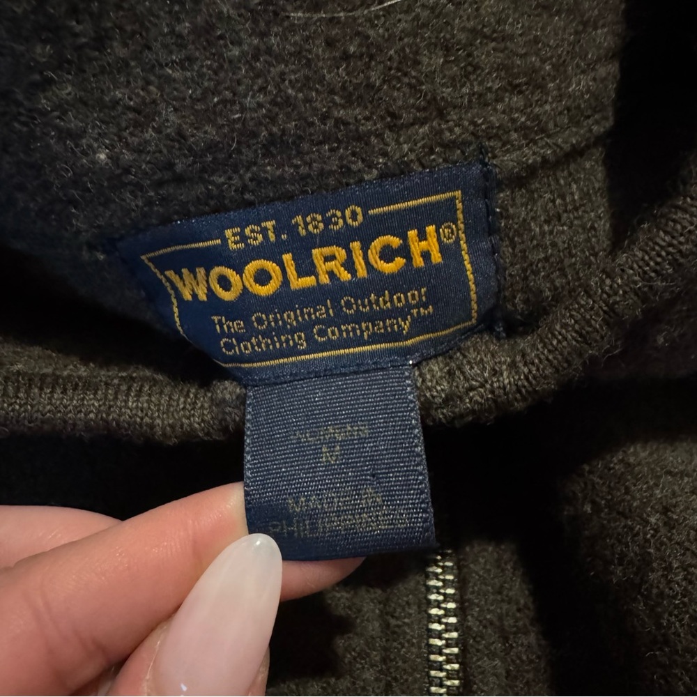 Woolrich Brown Wool Zip Up Cardigan Sweater - Picture 4 of 6